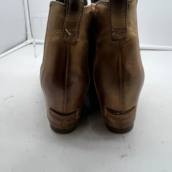 Sorel Boots Womens 6.5 Brown Leather Wedge Ankle Bootie - Picture 5 of 8